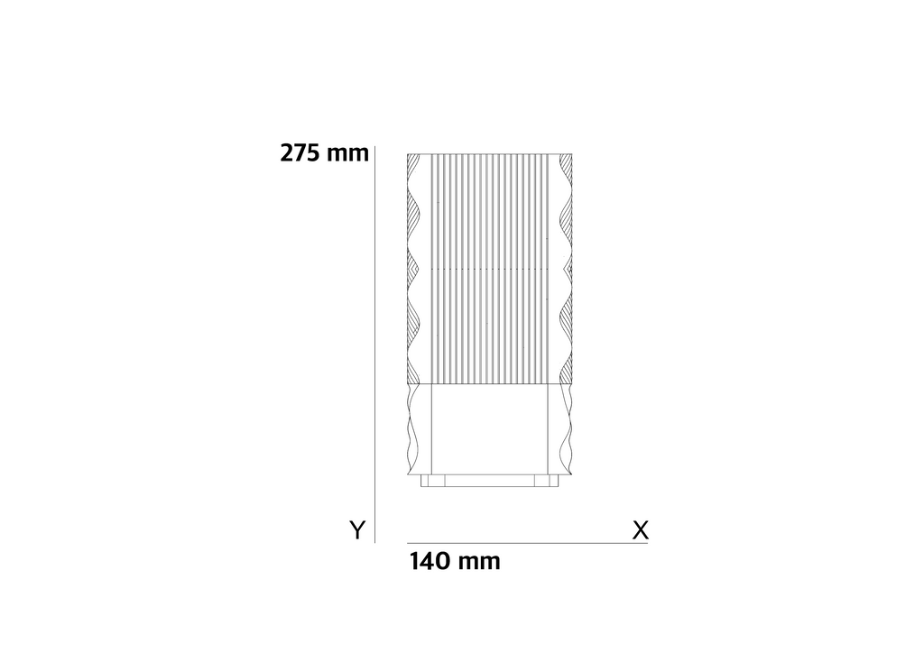 BRUTE 01 ölçüler: 275 mm yükseklik